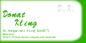 donat kling business card